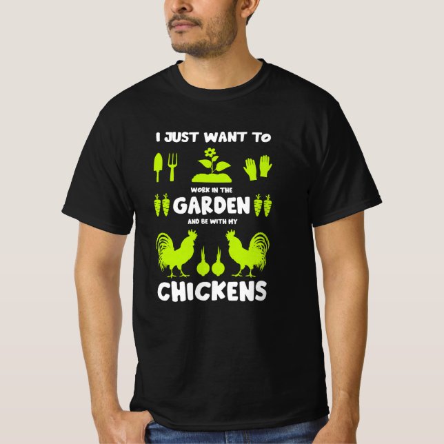 Chickens And Gardening T-Shirt (Front)