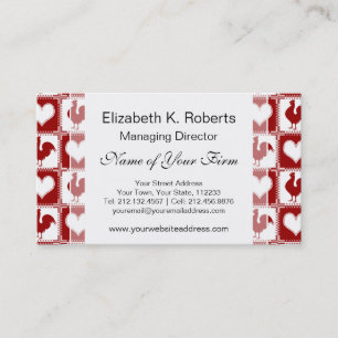 Chickens and Hearts Rooster Pattern Business Card