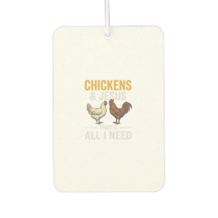 Chickens And Jesus Vintage Farm Faith Shirt_1 Car Air Freshener