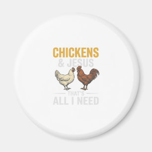 Chickens And Jesus Vintage Farm Faith Shirt_1 Magnet
