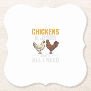 Chickens And Jesus Vintage Farm Faith Shirt_1 Paper Coaster