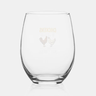 Chickens And Jesus Vintage Farm Faith Shirt_1 Stemless Wine Glass