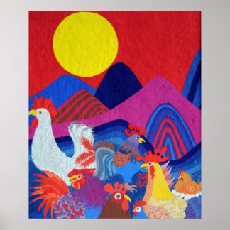 Chickens and Roosters Poster