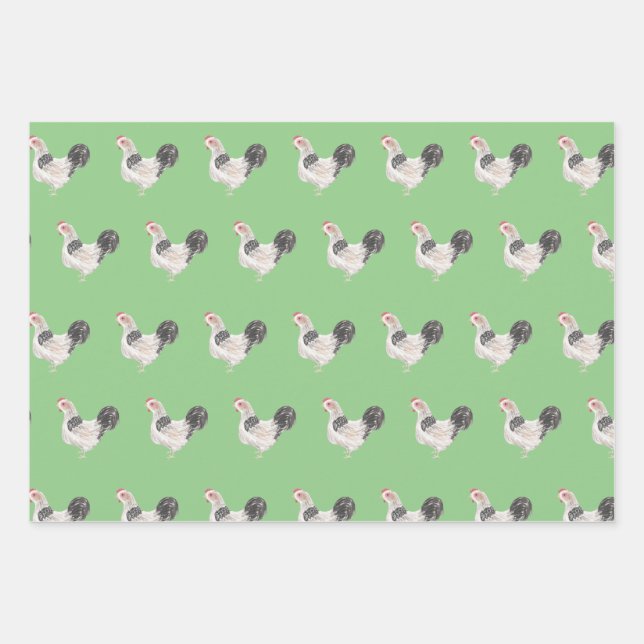 Chickens And Roosters  Wrapping Paper Sheet (Front)