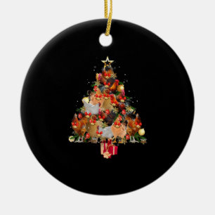 Chickens Christmas Tree Merry Clucking Matching Fa Ceramic Tree Decoration