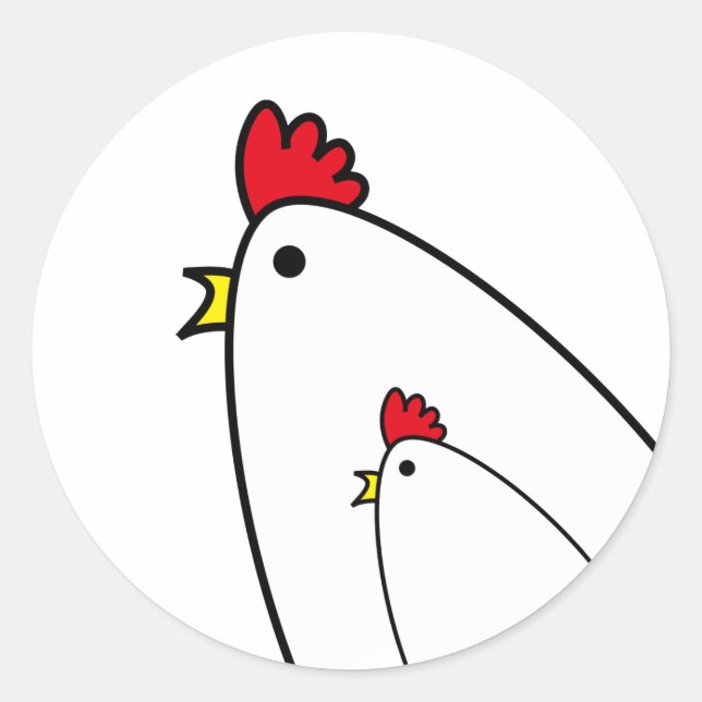 Chickens Classic Round Sticker (Front)