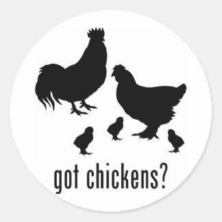 Chickens Classic Round Sticker