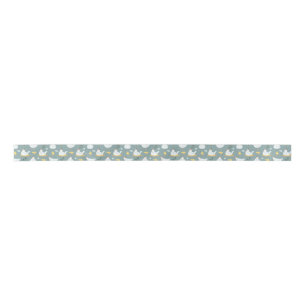 Chickens Dreaming in the Coop in Teal  Satin Ribbon
