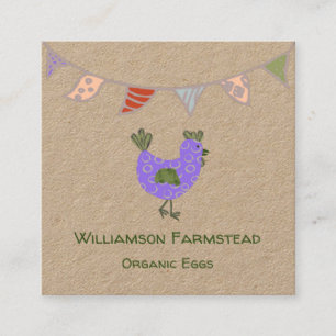 Chickens Farm Farmers Market Organic Eggs Business Square Business Card