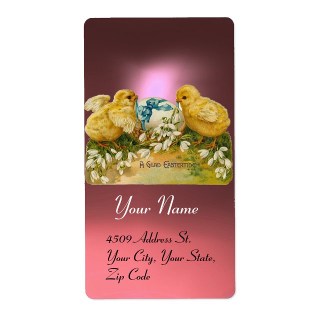 CHICKENS,FLOWERS ,EASTER EGG IN PINK (Front)