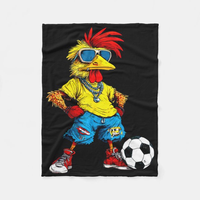 Chickens Football _2  Fleece Blanket (Front)