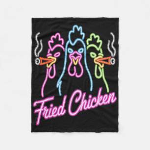 Chickens Fried Chicken Funny Art Farm Farming Poul Fleece Blanket