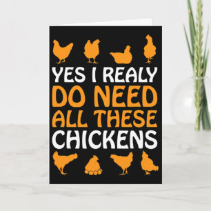 Chickens Gift Funny Farmers Chicken Lover Gift Card