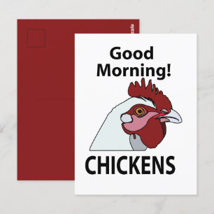 Chickens Good Morning Funny Chicken  Postcard