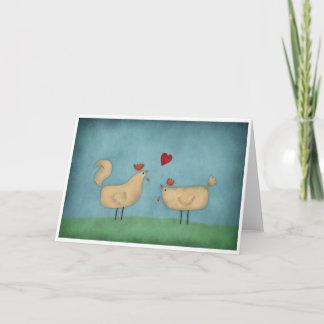 Chickens in Love Greeting Card