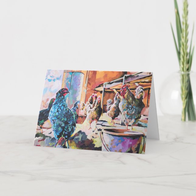 Chickens in the Barn Card (Front)