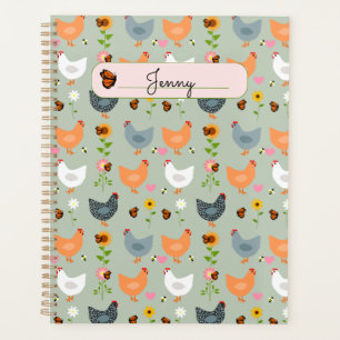 Chickens in the Flowers Personalised Planner