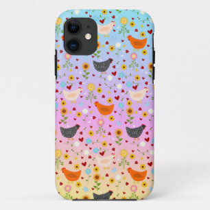 Chickens in the Garden at Sunset Case-Mate iPhone Case