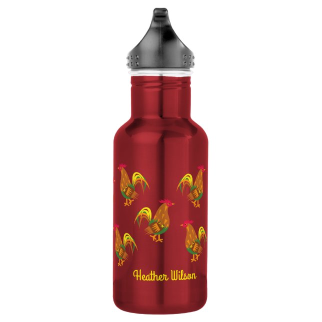 Chickens Kid Water Bottle with Name (Right)
