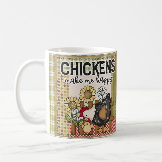 Chickens make me happy coffee cup (Left)