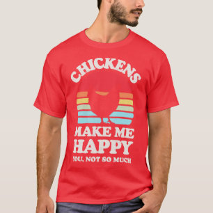 Chickens Make Me Happy Sunset Retro for Men Women  T-Shirt