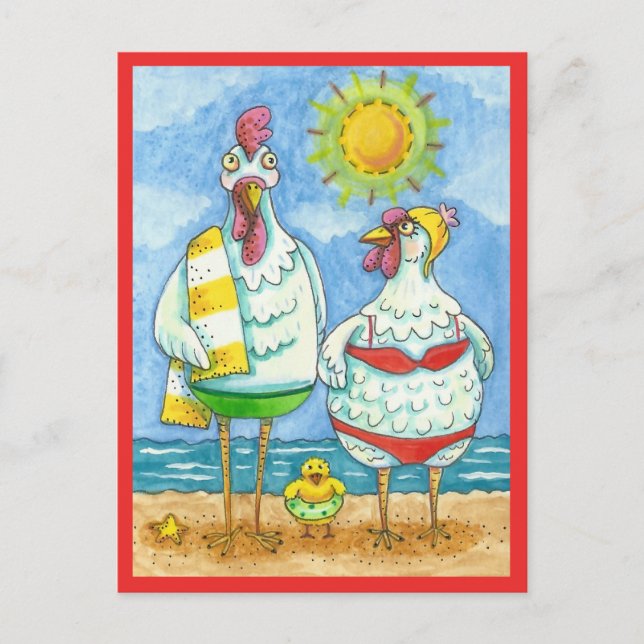 CHICKENS OF THE SEA, FAMILY FUN CARTOON Funny Post Postcard (Front)