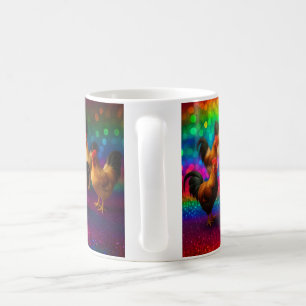 Chickens on a Rainbow Background Coffee Mug