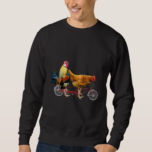 Chickens on a Tandem Bicycle   Sweatshirt (Front)