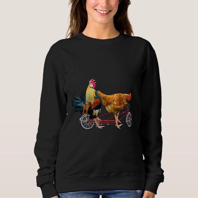 Chickens on a Tandem Bicycle   Sweatshirt (Front)