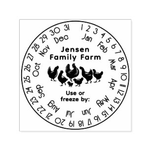 Chickens Perpetual Calendar Freshness Date #2S Self-inking Stamp