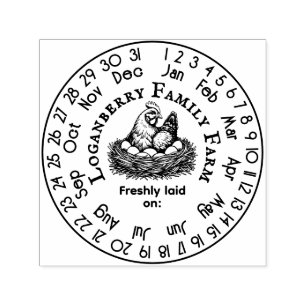 Chickens Perpetual Calendar Freshness Date #3I Self-inking Stamp
