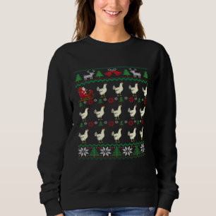 Chickens pull Santa s sleigh Chicken Sweatshirt