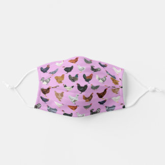 Chickens purple cloth face mask