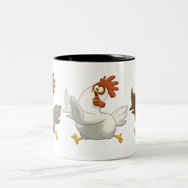 Chickens Two-Tone Coffee Mug (Center)
