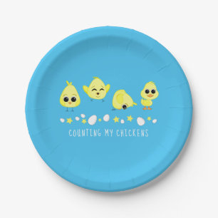 Chicks and Duckling Counting My Chickens Saying Paper Plate