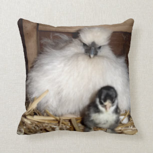 Chicks and Mother Silkie Chicken Cushion