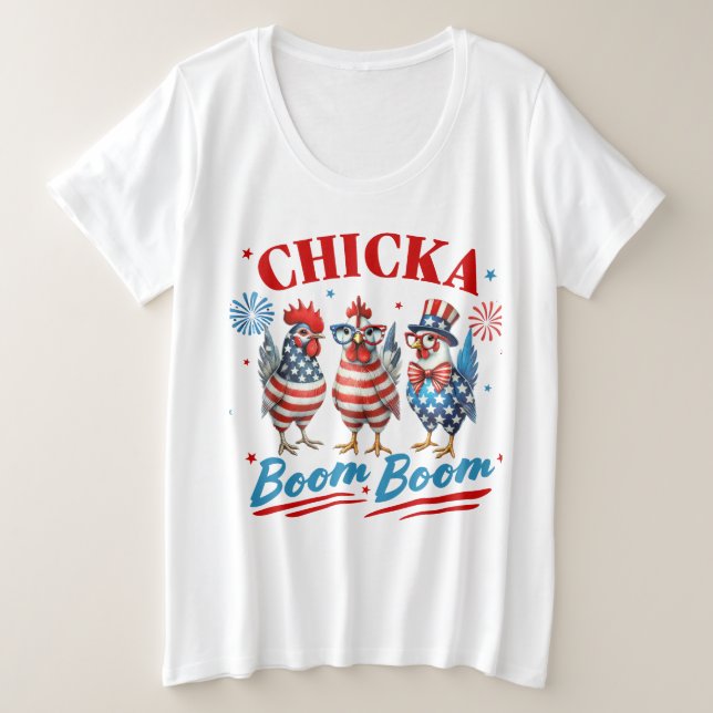 Chicks Boom Boom Plus Size T-Shirt (Design Front)