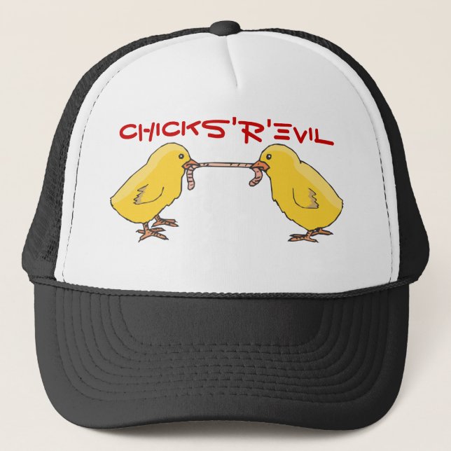 chicks, CHICKS'R'EVIL Trucker Hat (Front)