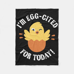 Chicks Design Chicken Lover Egg-cited Hatching Chi Fleece Blanket