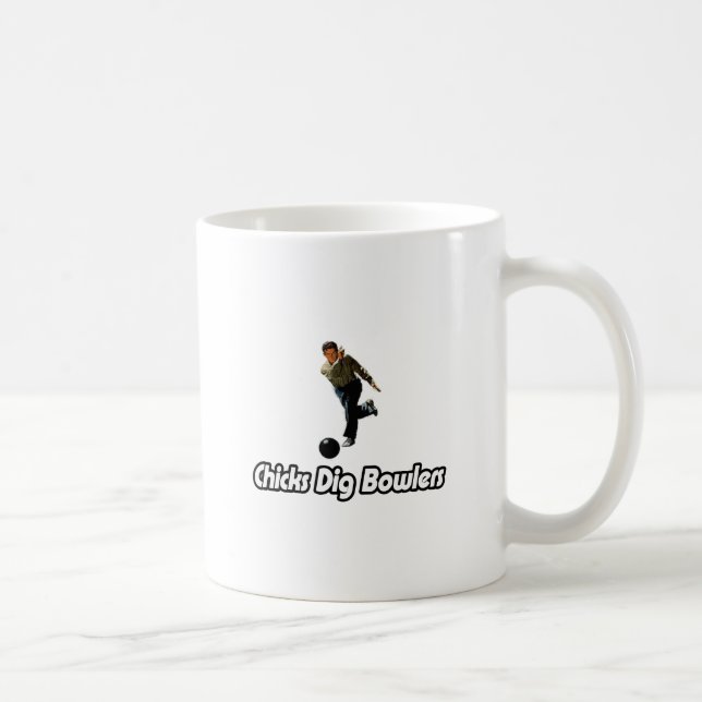 Chicks Dig Bowlers Coffee Mug (Right)