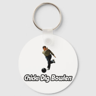 Chicks Dig Bowlers Key Ring