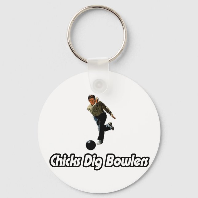 Chicks Dig Bowlers Key Ring (Front)