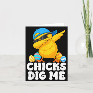 Chicks Dig Funny for Kid Boy Toddler Men Youth Card