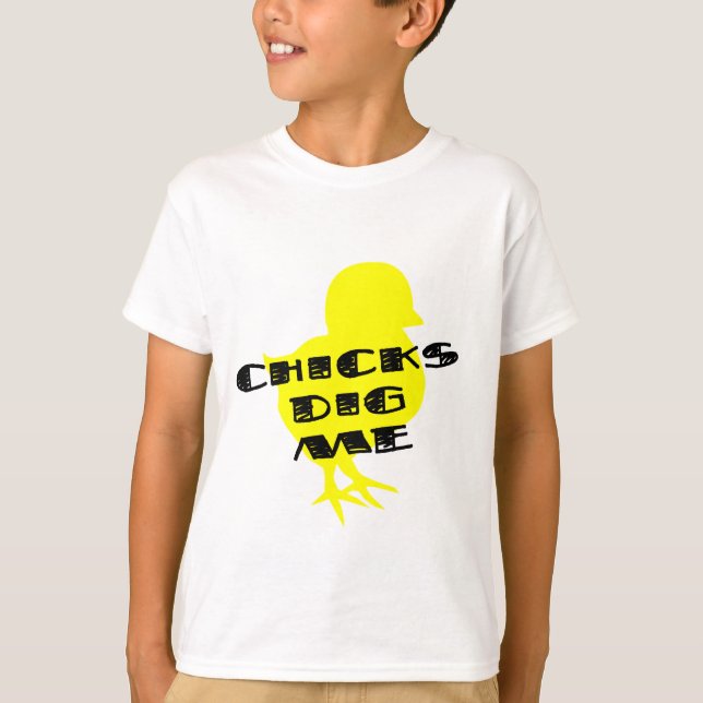 Chicks dig me boys kids tee (Front)