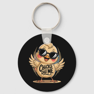 Chicks Dig Me Easter Day For Men Boys Happy Easter Key Ring
