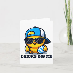 Chicks Dig Me Easter Funny Easter For Toddler Boys Card