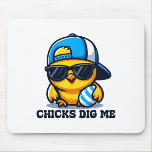 Chicks Dig Me Easter Funny Easter For Toddler Boys Mouse Pad