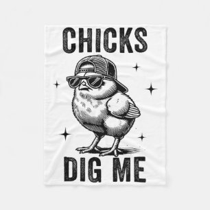 Chicks Dig Me Easter Toddler Boys Men Happy Easter Fleece Blanket