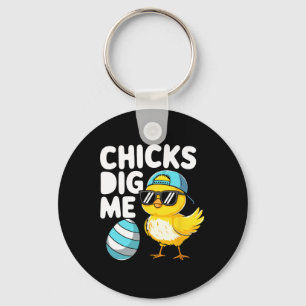 Chicks Dig Me Easter Toddler Boys Men Happy Easter Key Ring