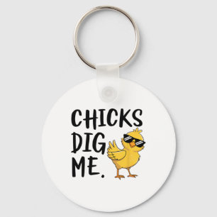 Chicks Dig Me Easter Toddler Boys Men Happy Easter Key Ring